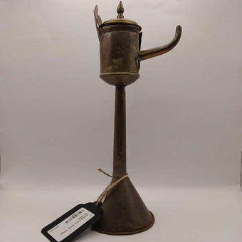 Antique Dutch Brass Whale Oil Lamp