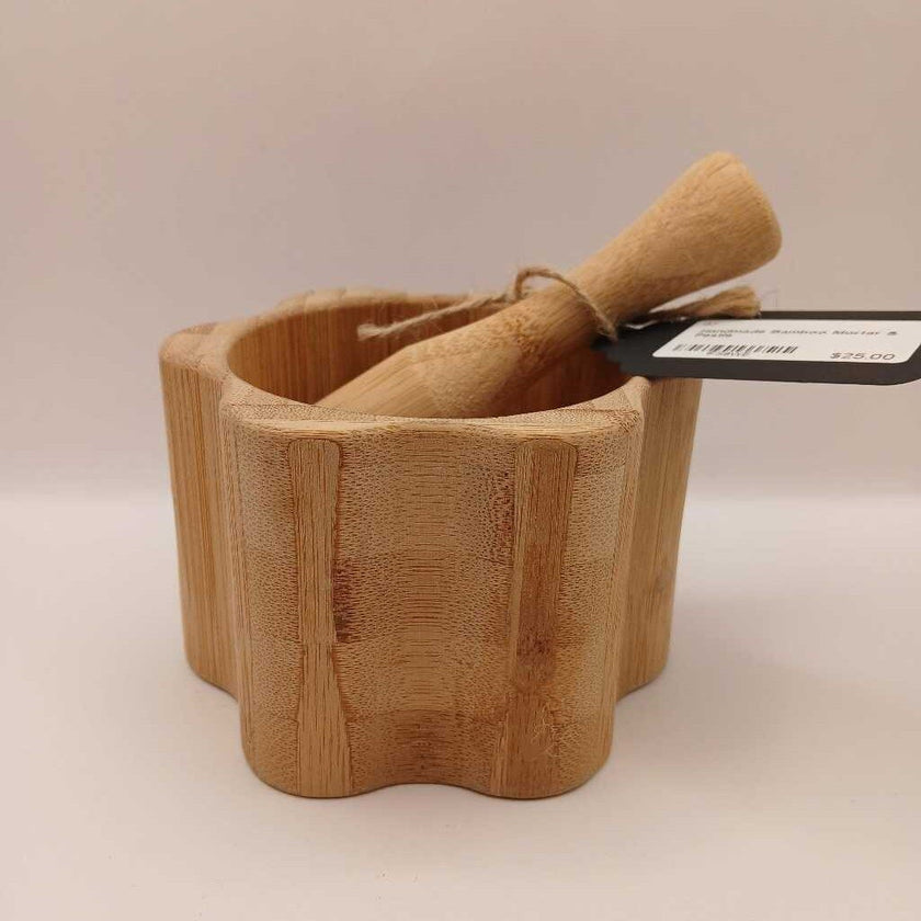 Handmade Bamboo Mortar & Pestle