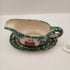 Red Apple Green Sponged Splatterware Gravy Boat With Underplate