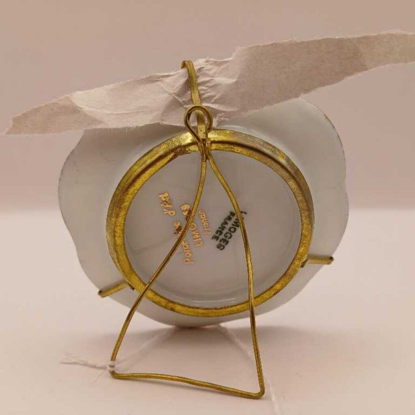 Small Limoges hand painted plate with stand