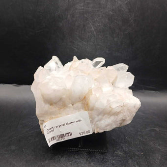 Quartz crystal cluster with stand