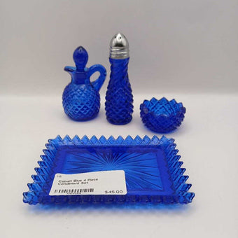 Cobalt Blue 4 Piece Condiment Set