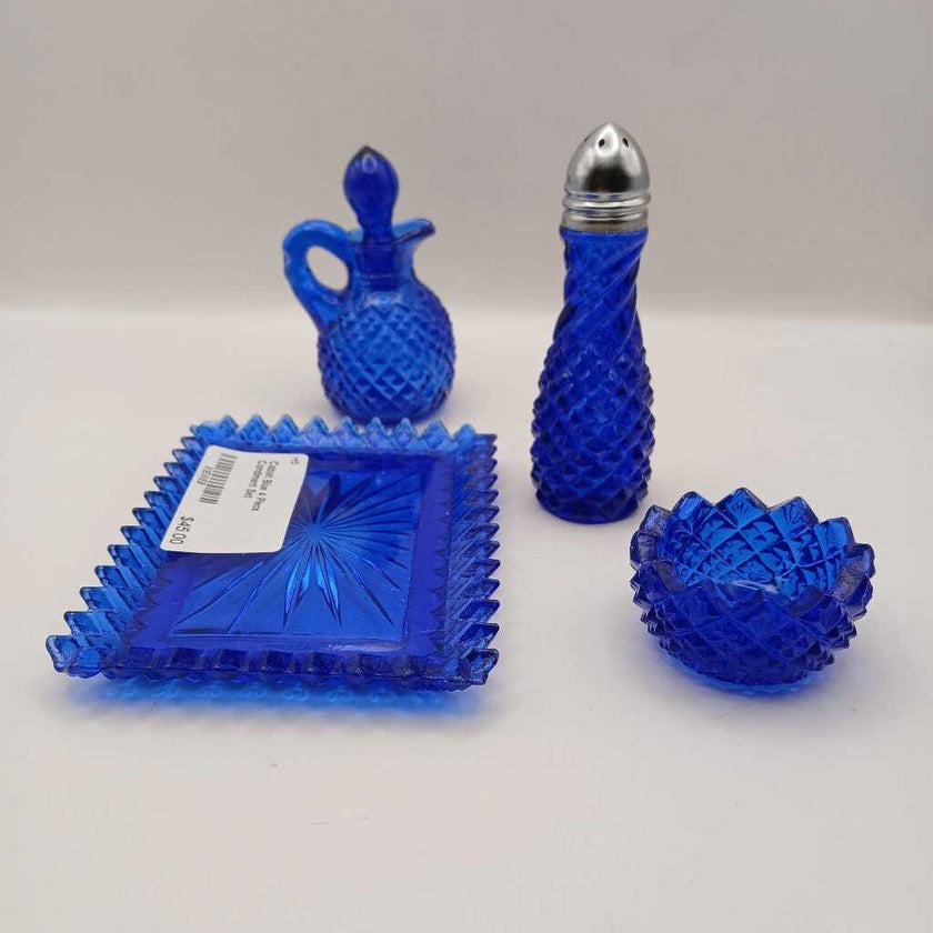 Cobalt Blue 4 Piece Condiment Set