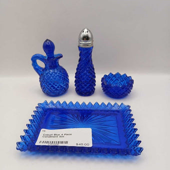 Cobalt Blue 4 Piece Condiment Set