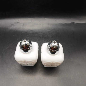 Imperial Milk Glass Salt + Pepper