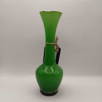 MCM Green White Glass Vase