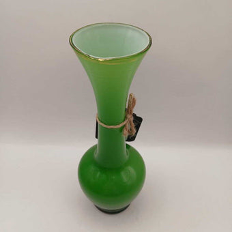 MCM Green White Glass Vase