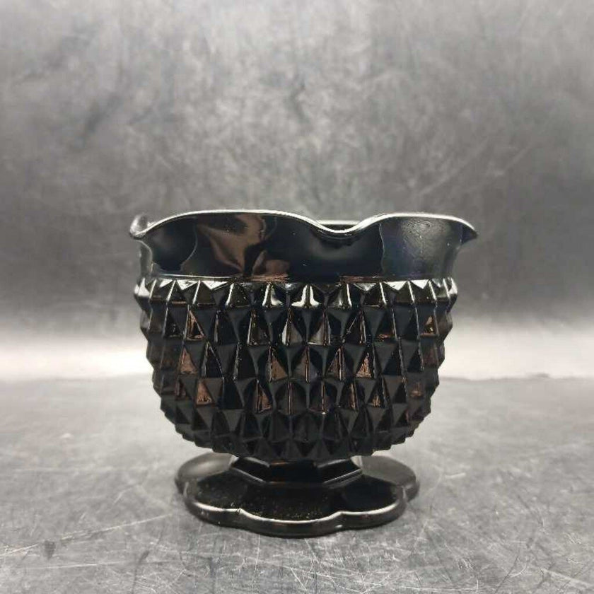 Vtg. Black Indian Glass Diamond Holder