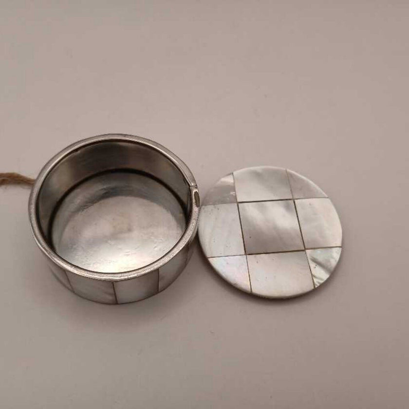 Small Mother of Pearl Round Lidded Box Box