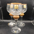 Set of 3 Block VINTAGE Blown Glass Optic Wine Goblet 9.5