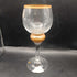 Set of 3 Block VINTAGE Blown Glass Optic Wine Goblet 9.5