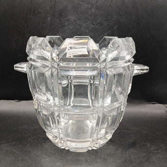 TOWLE Bohemian HEAVY BLOCK CUT ICE BUCKET 24% LEAD CRYSTAL CUT GLASS