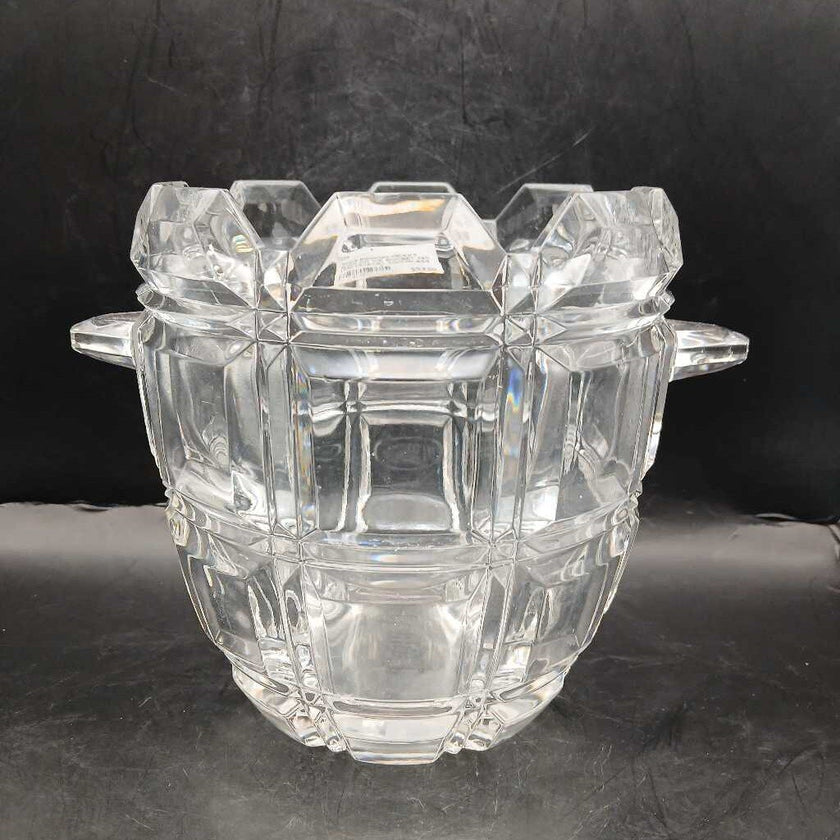 TOWLE Bohemian HEAVY BLOCK CUT ICE BUCKET 24% LEAD CRYSTAL CUT GLASS