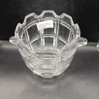 TOWLE Bohemian HEAVY BLOCK CUT ICE BUCKET 24% LEAD CRYSTAL CUT GLASS