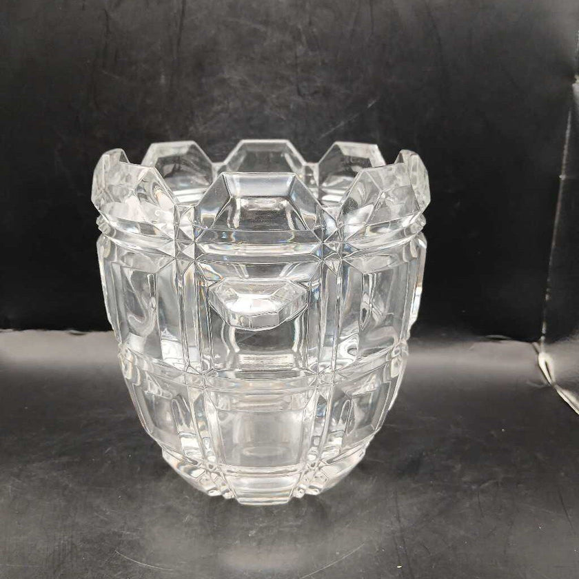 TOWLE Bohemian HEAVY BLOCK CUT ICE BUCKET 24% LEAD CRYSTAL CUT GLASS