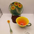 Sunflower teacup,plate with spoon and stand