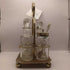 A18. Vintage condiment set from England. 6 cut glass jars and lids and 1 spoon