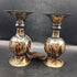 Egyptian Brass Tri Color Copper Metal Vase Set of 2