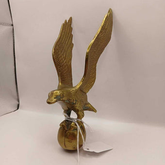 Vintage Brass Flying Bald Eagle Flag Pole Topper - From 