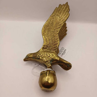 Vintage Brass Flying Bald Eagle Flag Pole Topper - From 