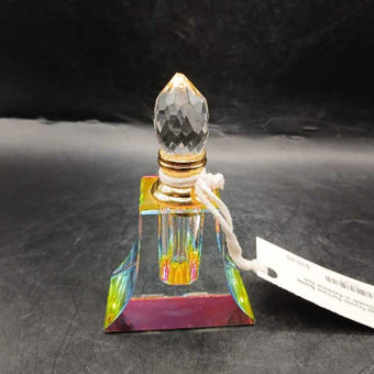 Lead Crystal Perfume Bottle w/Dauber in Rainbow Hue