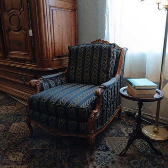 Antique Black/Gold Stripped Occasional Chair