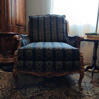 Antique Black/Gold Stripped Occasional Chair