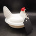 Westmoreland Hen on Nest Milk Glass Red Cone