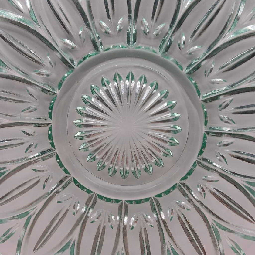 Clear carnival glass serving dish