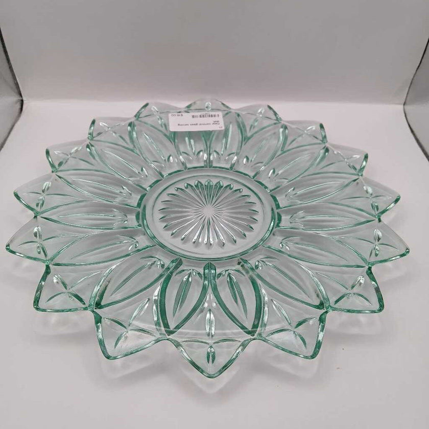 Clear carnival glass serving dish
