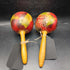 Vtg Pair Hand Carved Wooden Maracas 1 of 2
