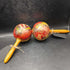 Vtg Pair Hand Carved Wooden Maracas 1 of 2