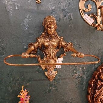Victorian French Brass Figural Towel Holder