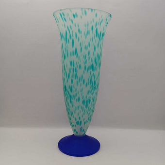 Beautiful satin glass, multicolored vase