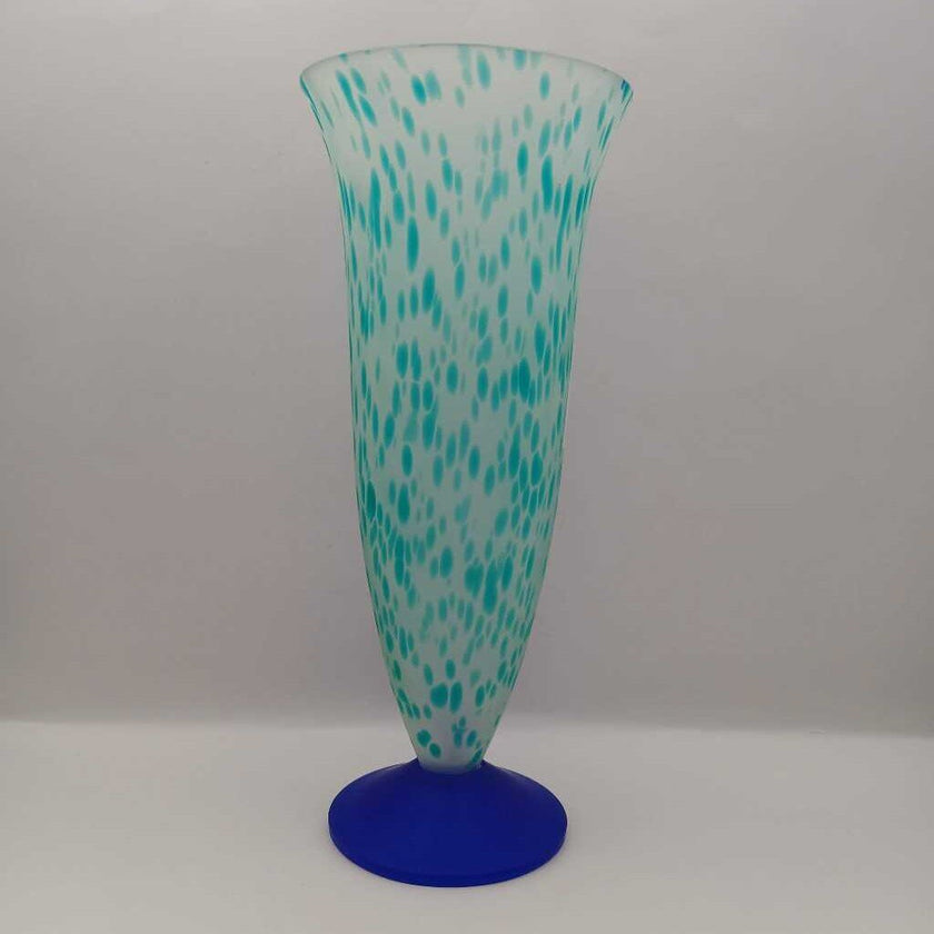 Beautiful satin glass, multicolored vase