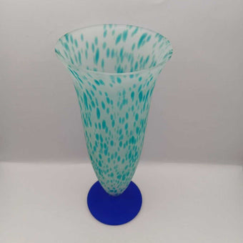 Beautiful satin glass, multicolored vase