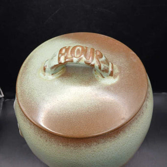 Frankoma Sage Green and Brown Glazed Canister