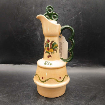 Vintage Metlox Poppytrail California Provincial Rooster Oil Carafe Chickens