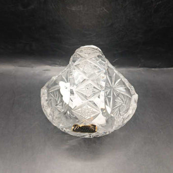 Violetta Crystal basket Poland pinwheel star clear lead 24%