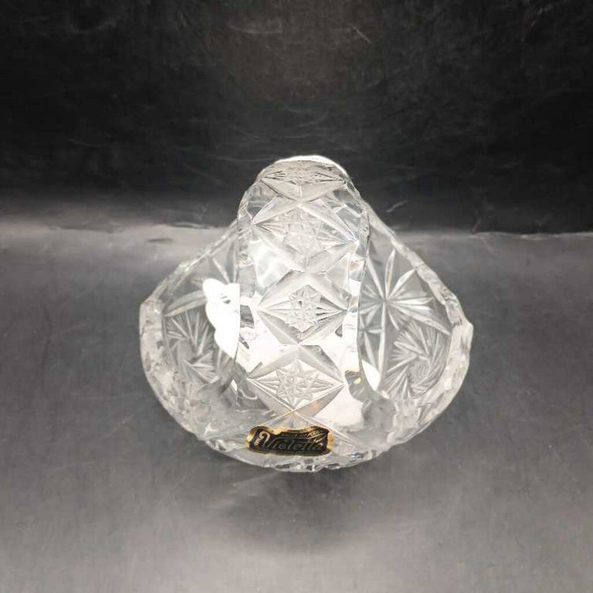 Violetta Crystal basket Poland pinwheel star clear lead 24%