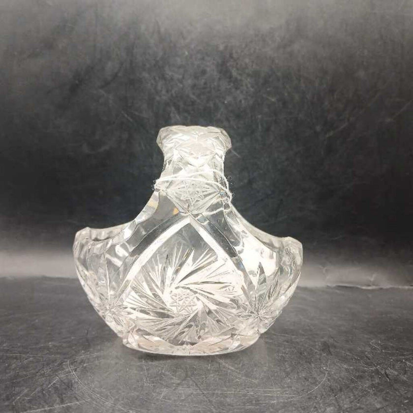 Violetta Crystal basket Poland pinwheel star clear lead 24%