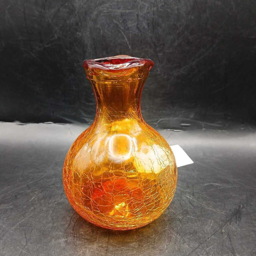 Hand Blown Amberina Crackle Mini Pitcher