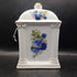 Classic Treasures Mantle Carriage Clock Blue Rose Porcelain Collectable 7