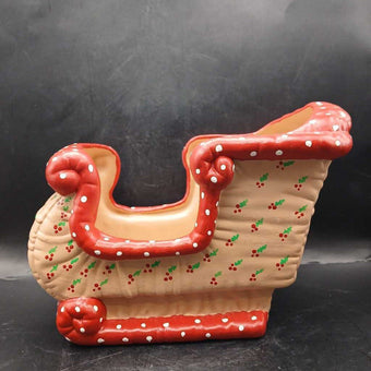 Kimple Mold Ceramic Christmas Santa Sleigh Planter Centerpiece Hobbyist 1980s