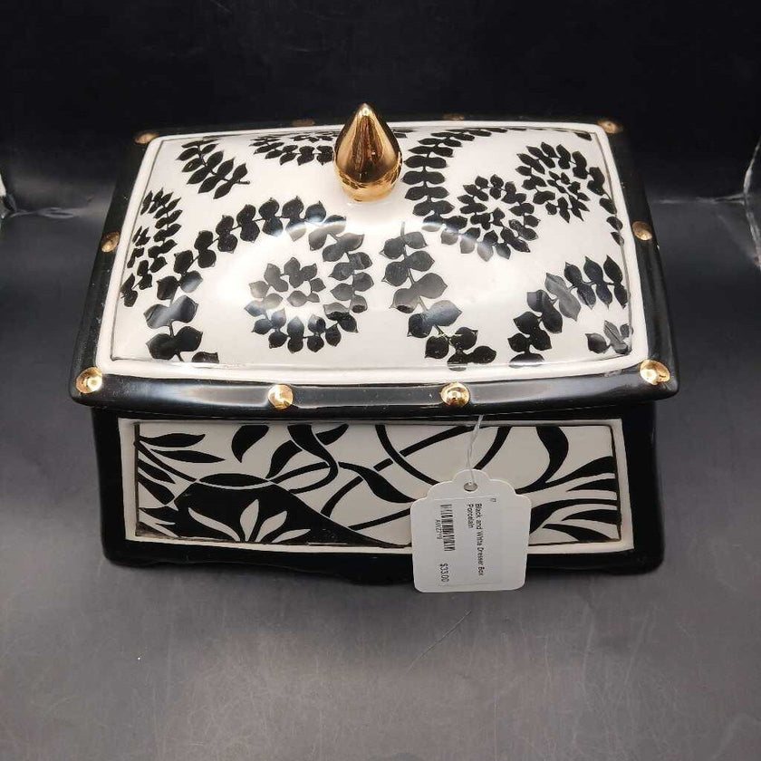 Black and White Dresser Box Porcelain