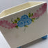 Footed Planter Ceramic Blue and Pink Floral VTG