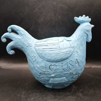 Patriotic Chicken Blue I Heart USA