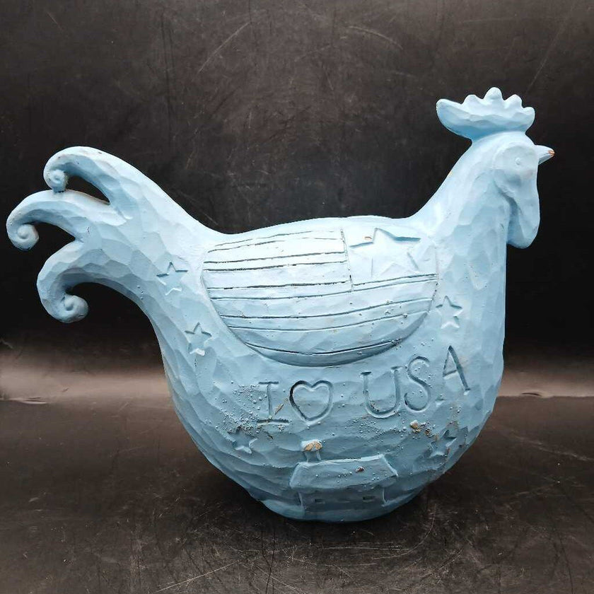 Patriotic Chicken Blue I Heart USA