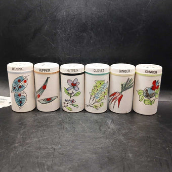 Lot of 6 Spice Shakers Ceramic