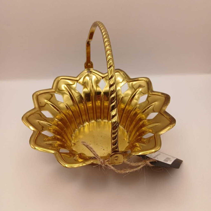 Brass Scalloped Basket